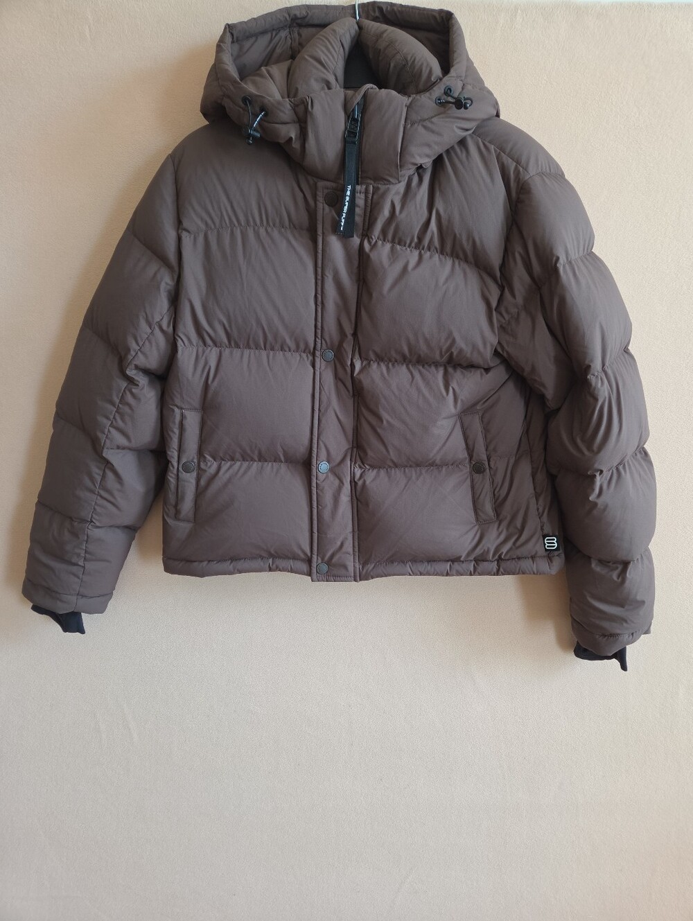Aritzia Super Puff Jacket Hooded Brown Shorty Size Small